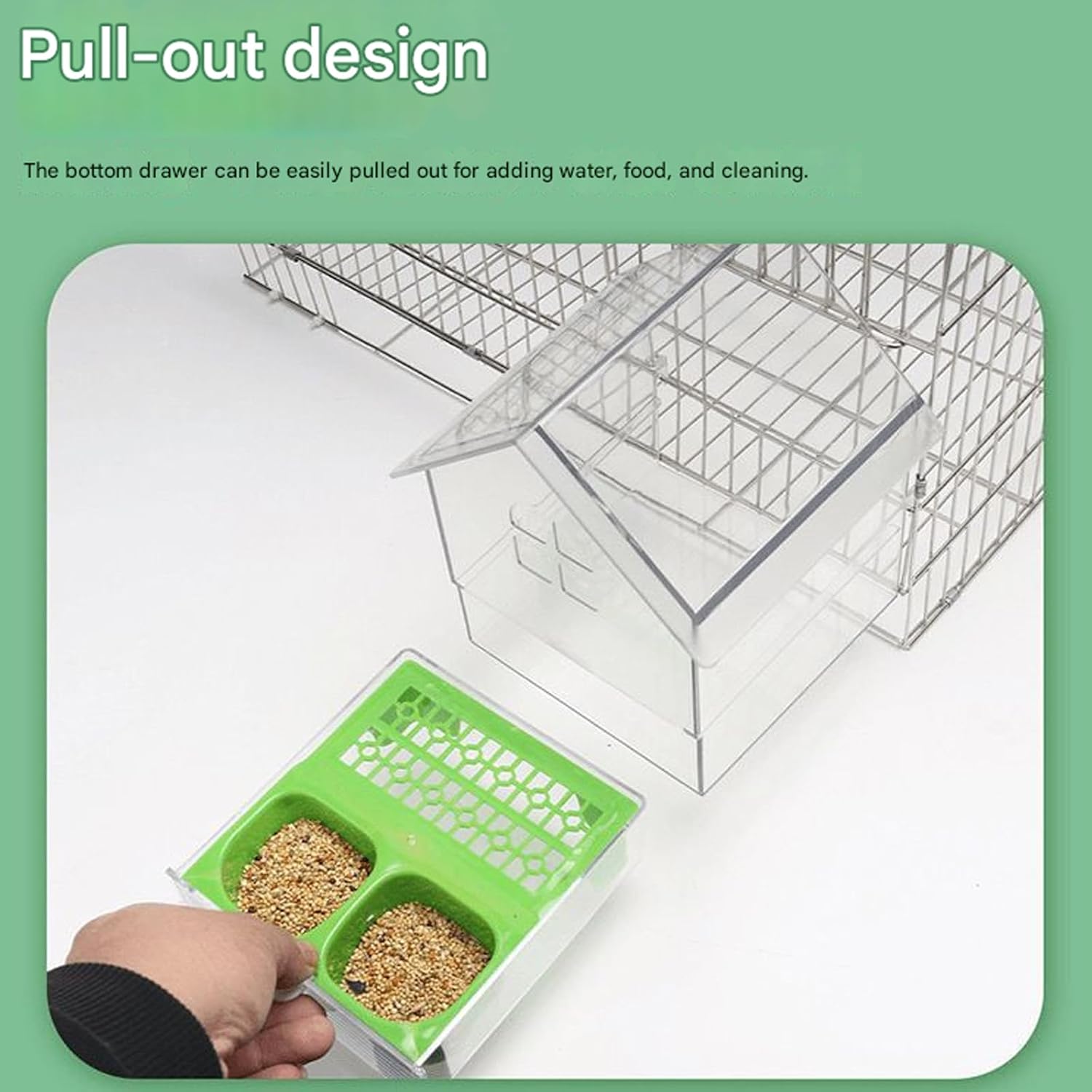 Modern Bird Feeders with Double Food Chambers Transparents Quickly Secure Screw Mounting for Pet Durability Outdoor Bird Feeders