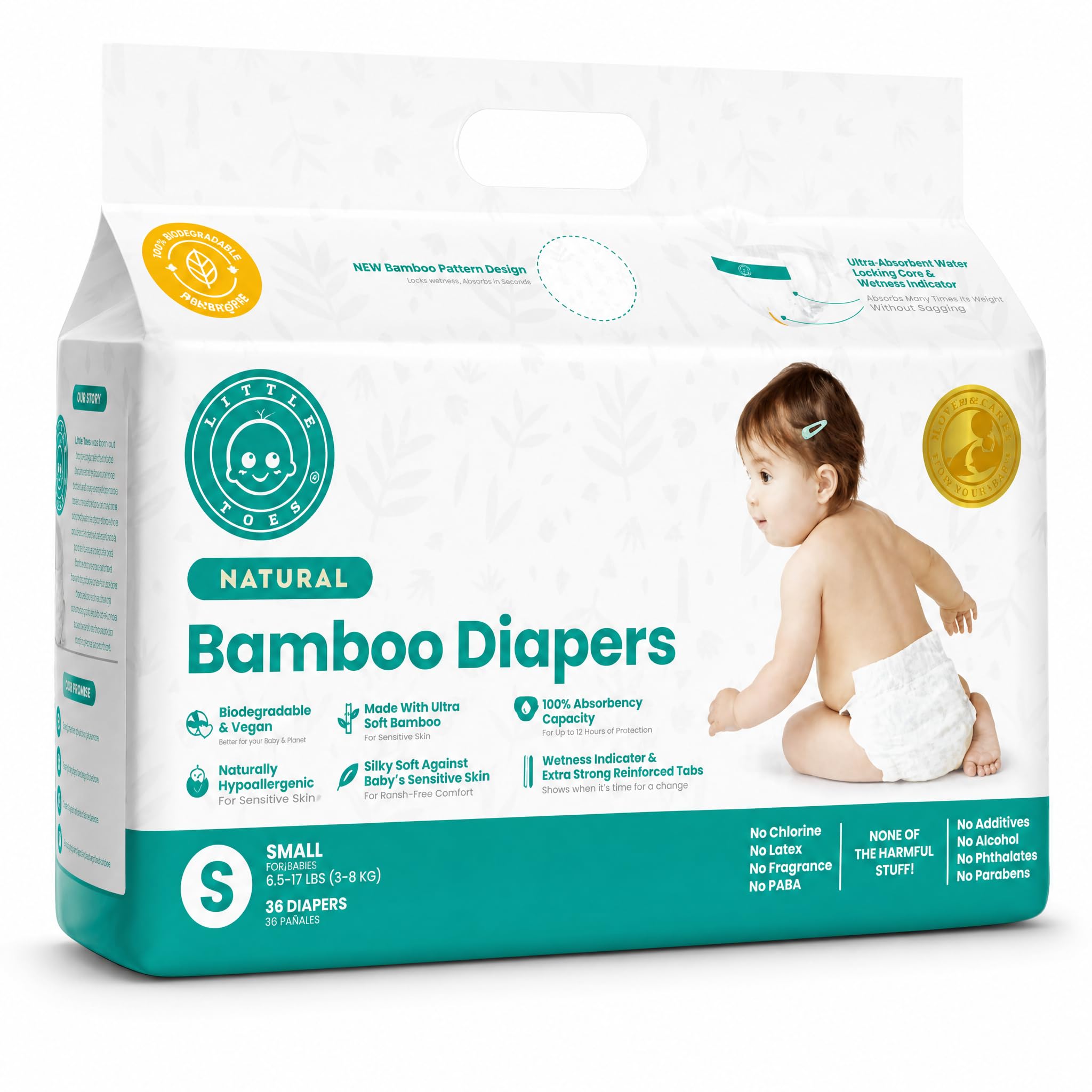 Little Toes Natural Disposable Viscose Diapers