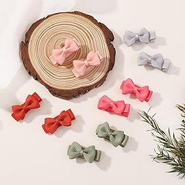 YHXX YLEN Baby Hair Bows for Girls Mini Fully Lined Hair Bows Grosgrain Ribbon 1.2 Tiny Baby Hair Clips for Baby Girls Infant Fine Hair 100PCS (50 Colors in Pairs)