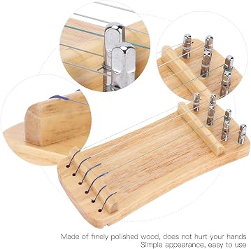 Guzheng Finger Trainer, Wooden 6-String Mini Musical Instrument Fingering Practice Tool