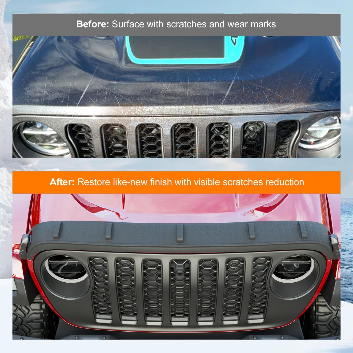 powoq Floor Mat Compatible with 2020-2026 Jeep Gladiator JT Cargo Mat Floor Liner Truck Bed Liner TPE Hood Deflector Replacement for 2020 2021 2022 2023 2024 2025 2026 Jeep Gladiator Accessories