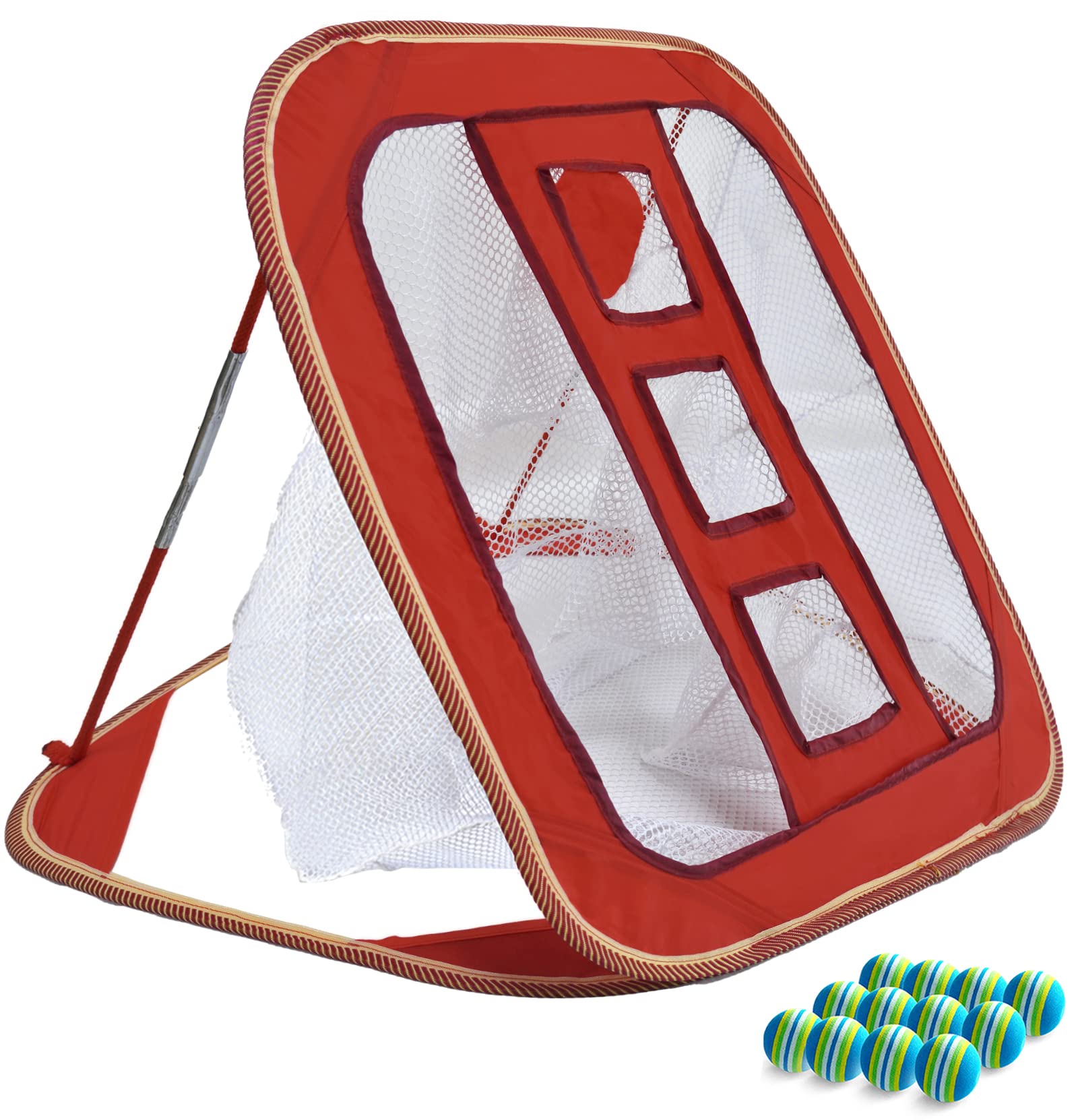 Kapler Filet de golf pour entraînement de golf, cible de pucage, filet de golf pour entraînement en intérieur, entraînement à l'écaillage avec balles en mousse et sac de transport, filet de copeaux