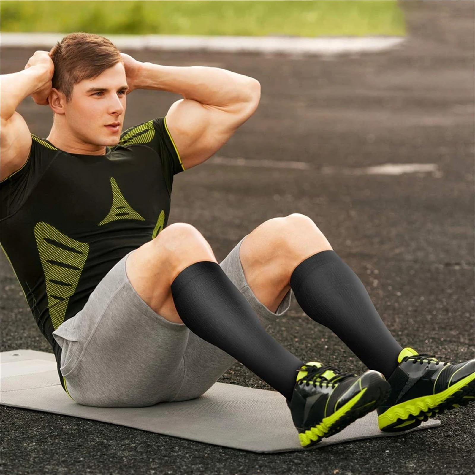 6 paia di calze a compressione for donne e uomini 20-30 mmHg - Calzini supporto alla circolazione per Atletica Corsa