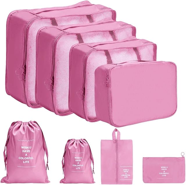 Travel Organiser,DoGeek Travel Essentials Bag 6pcs Packing Cubes for Travel Waterproof Polyester Storage Luggage Travel Storage Bags Clothes Suitcase