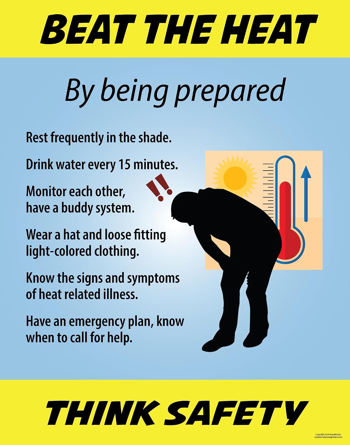 Amazon.com: Lean Manufacturing Posters Heat Safety, Beat the Heat, 11
