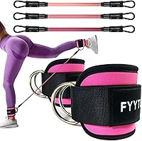 Vista 8 de Bandas de resistencia al tobillo con puños, entrenamiento de mujer para gimnasio en casa, ejercicio de glúteos en casa, correa de tobillo