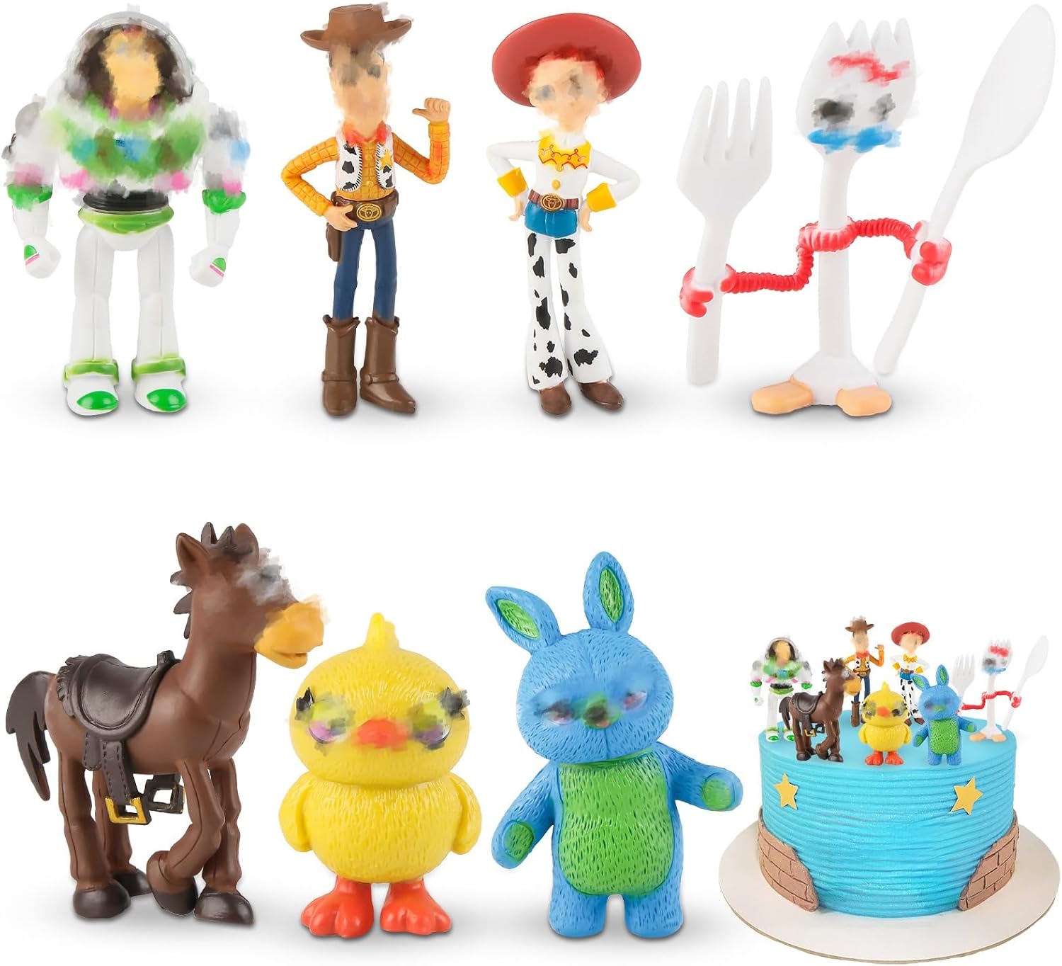 3D Cake Toppers Kids Toy Set- Mini Figures Set, Animals Cake Toppers, Story Birthday Party Supplies Decorations for Boys Girls Happy Birthday Cake Decorations and Party Goodie Bag Stuffers