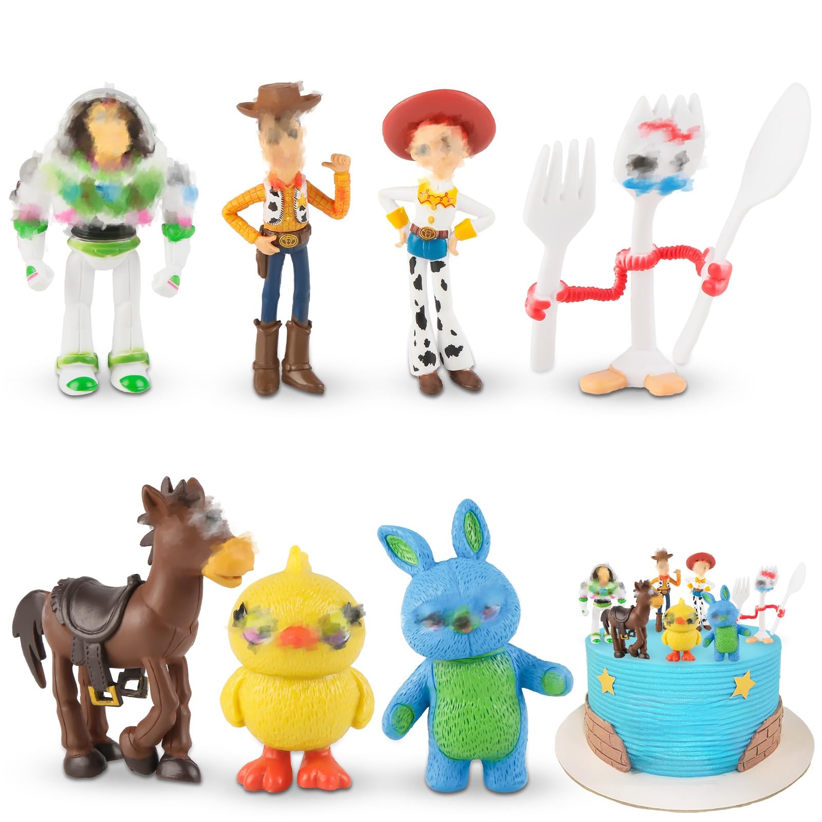 3D Cake Toppers Kids Toy Set- Mini Figures Set, Animals Cake Toppers, Story Birthday Party Supplies Decorations for Boys Girls Happy Birthday Cake Decorations and Party Goodie Bag Stuffers — image 1
