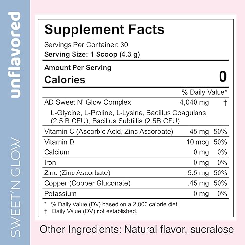 Miniatura 9 de Project Ad Sweet' N Glow Zero Calorie Sweet'Ner sin azúcar con agentes constructivos de colágeno (30 porciones, coco)