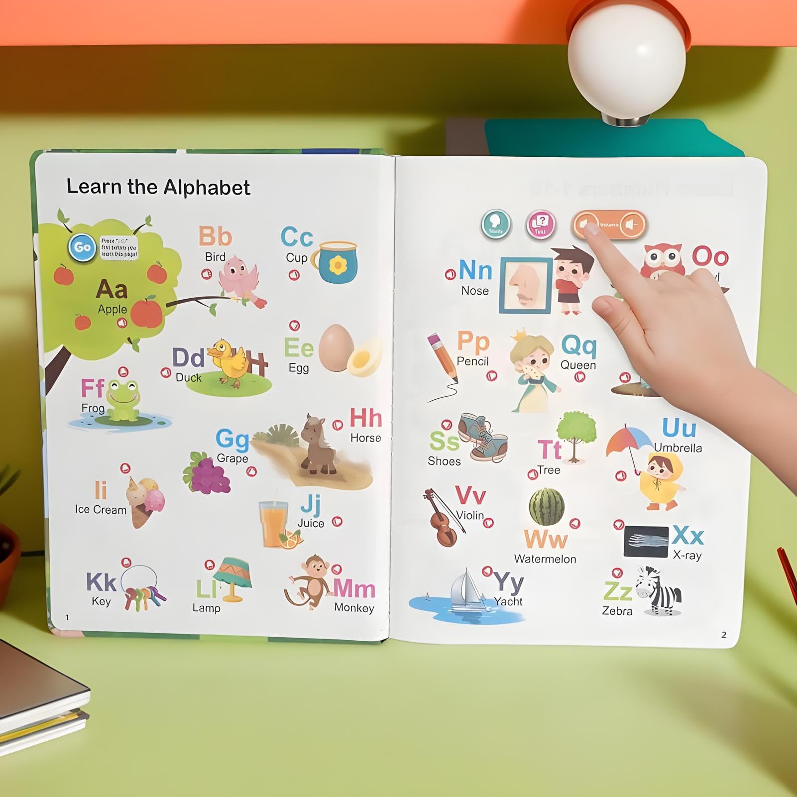 First English Words Book Sound, Educational Interactive Talking Learning Device, For Children, Girls, Boys, Kids, and Preschoolers to Enhance Vocabulary Skills and Early Language Development