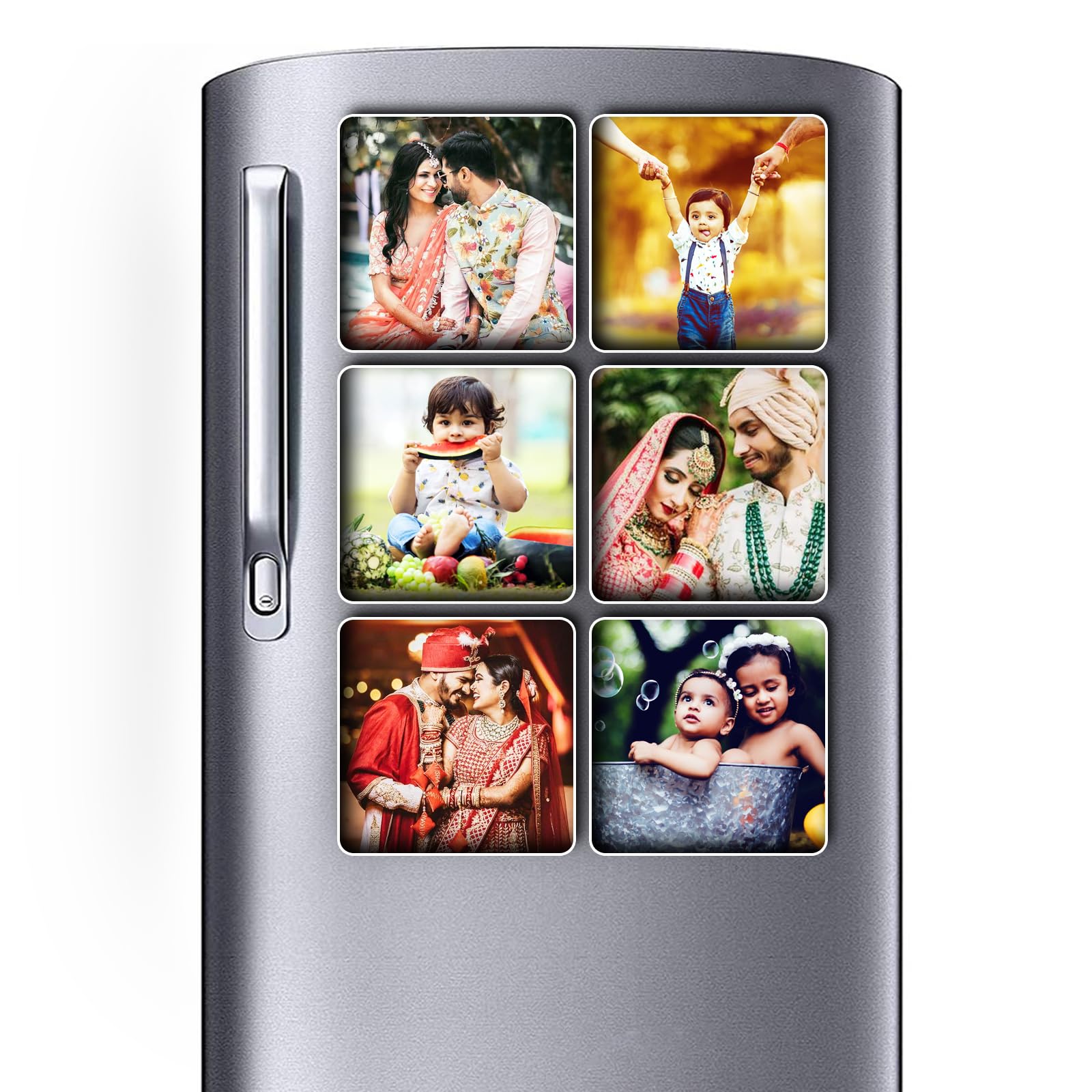 PRINTSWAYS Customized Personalised Photo Fridge Magnets (Set of 6) - 3 x 3 Inch, Fridge Magnets Photo Frame (B09HKS68YY) Amazon Price History, Amazon Price Tracker