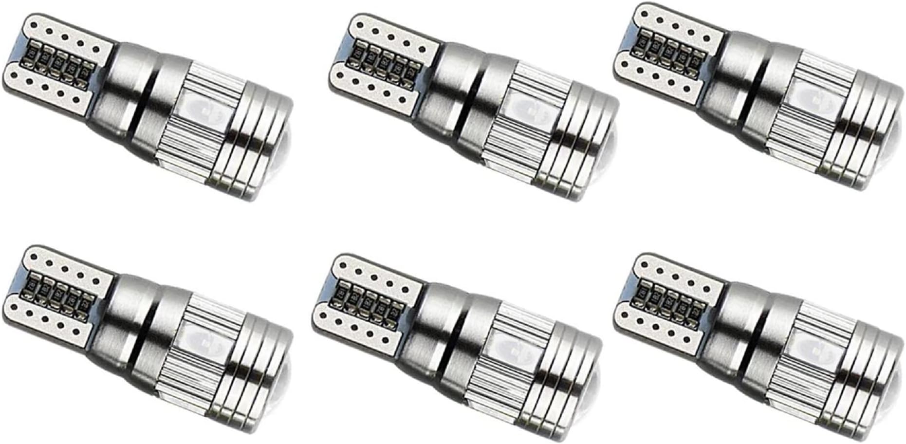HOCOLO 6x T10 198 194 168 912 921 W5W 2825 Ice Blue Color 8000K Color High Power LED Bulbs For Interior Dome/Map/License Plate/Parking/Door/Trunk Lights (6pcs T10 6-SMD Canbus Error Free, Ice Blue)