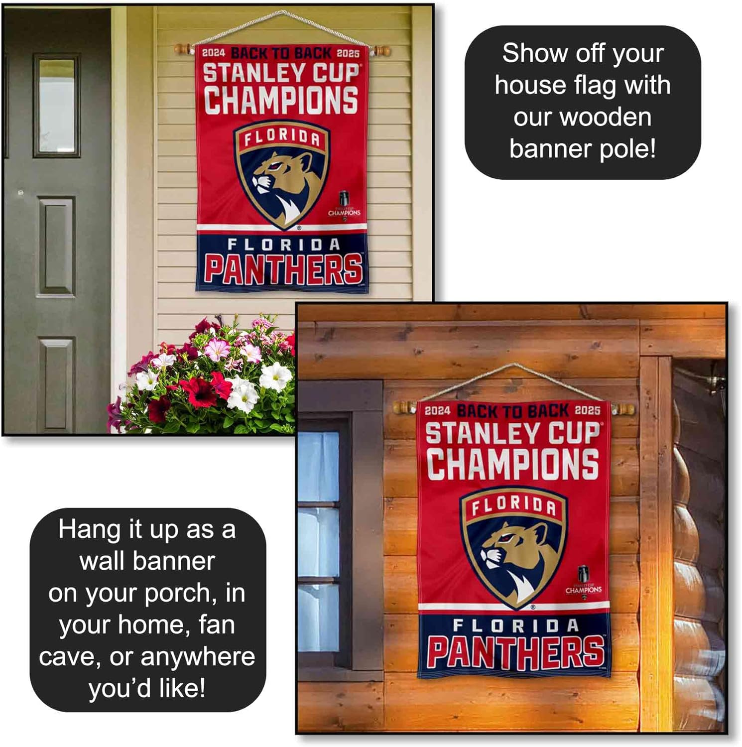 WinCraft Florida Panthers 2025 Stanley Cup Champions Banner Flag - Image 4