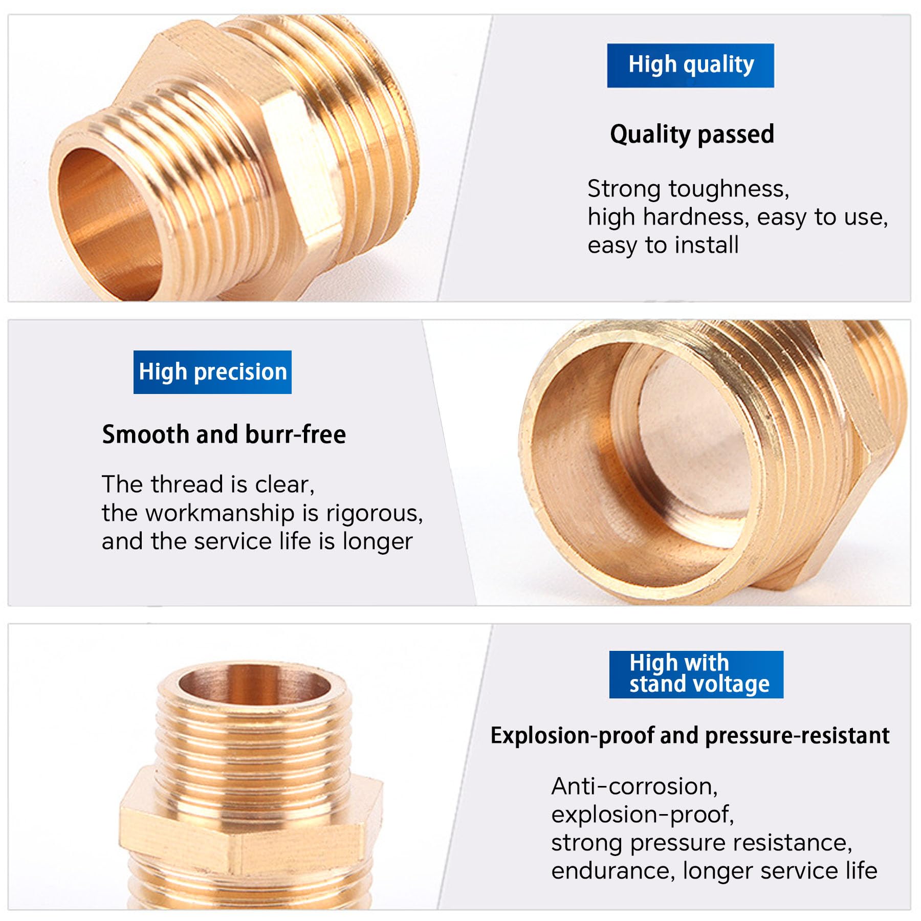 Reducer Made Of Brass, AG/IG Reducer Extension, Brass Sleeve Nipple Reduced With Rubber (3/4 X 1