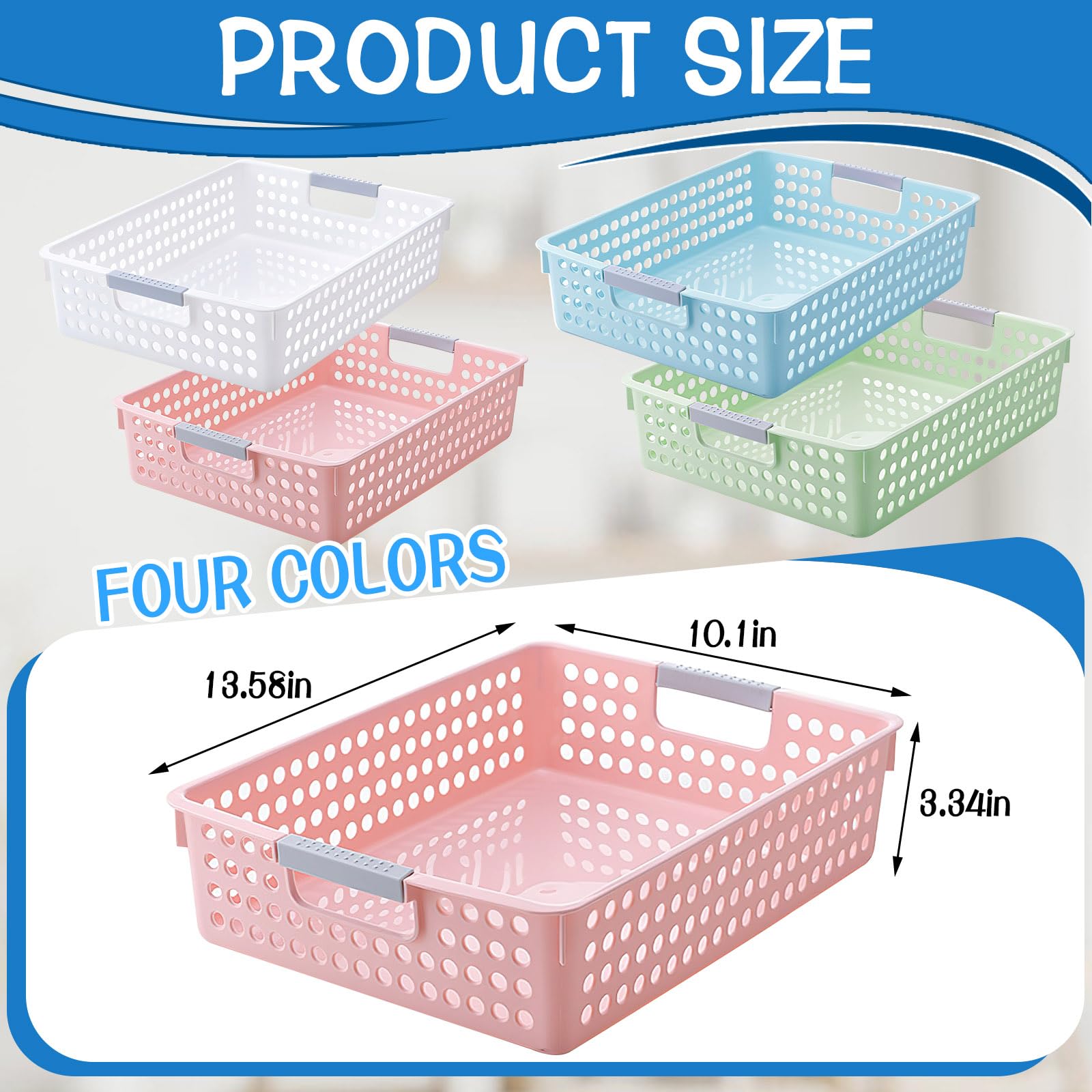 4-teiliger Aufbewahrungskorb, Klassenzimmer-Organisation, Papierablage für 4 A Papierablagen für Klassenzimmer, Zuhause, Handwerk, Aufbewahrung, Bibliothek, Schubladen, Büro, Kunst, Bastelbedarf