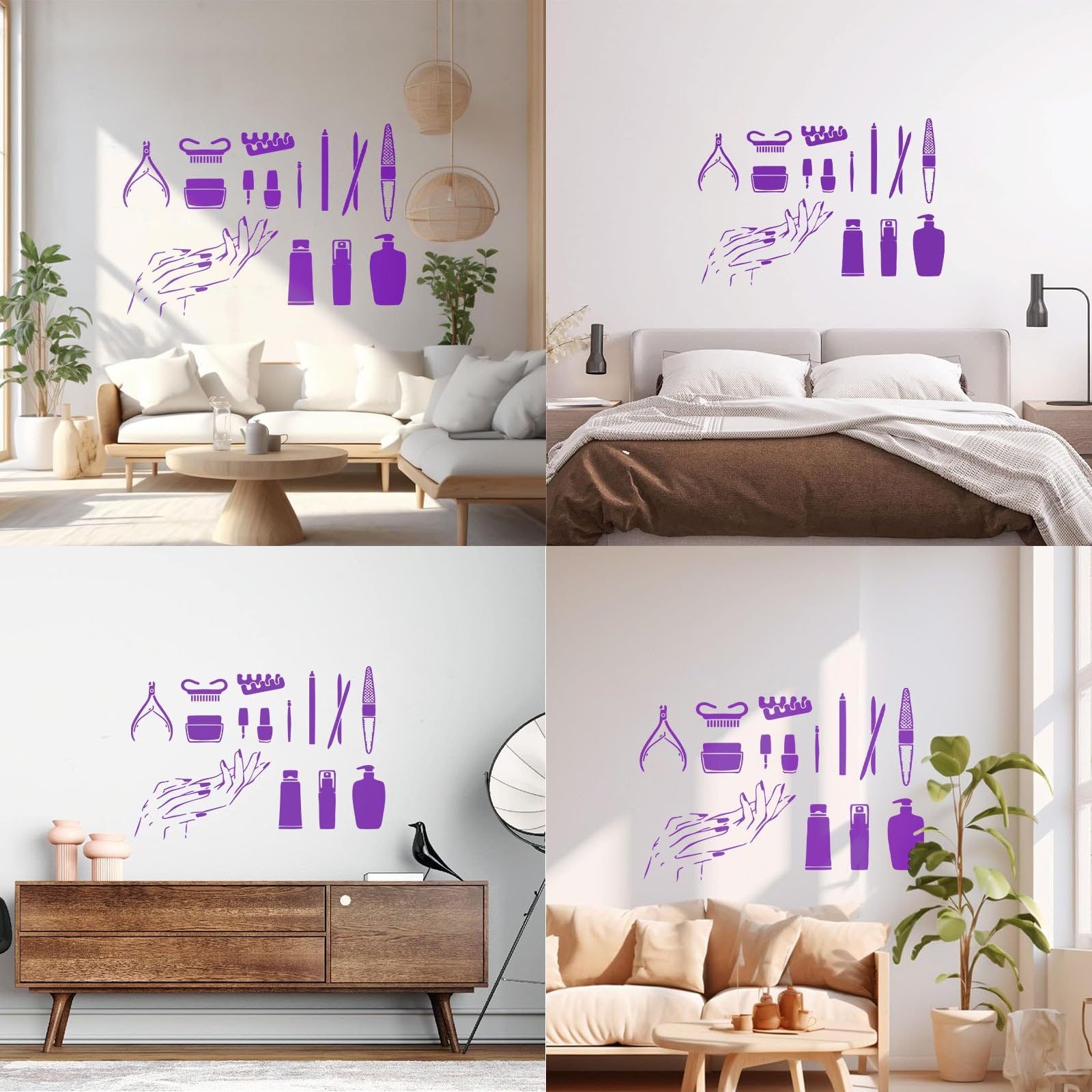 Nails Polish Tools Removable Wall Sticker Nails Studio Decoration Manicure Nails Design Wall Decal Nail Art Tools Mural Extra Large - Image 2
