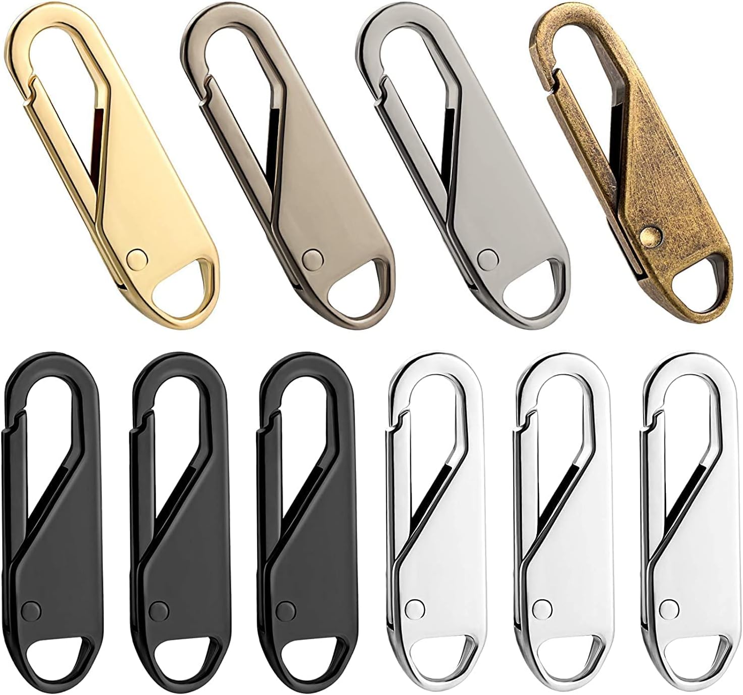 KHEDU FABKHEDU FAB® 6 Pieces Detachable Zipper Pull Tabs for Luggage, Clothing, Jackets, Backpacks, Boots, Purse, Coat (Multi-Color Replacement Zippers)