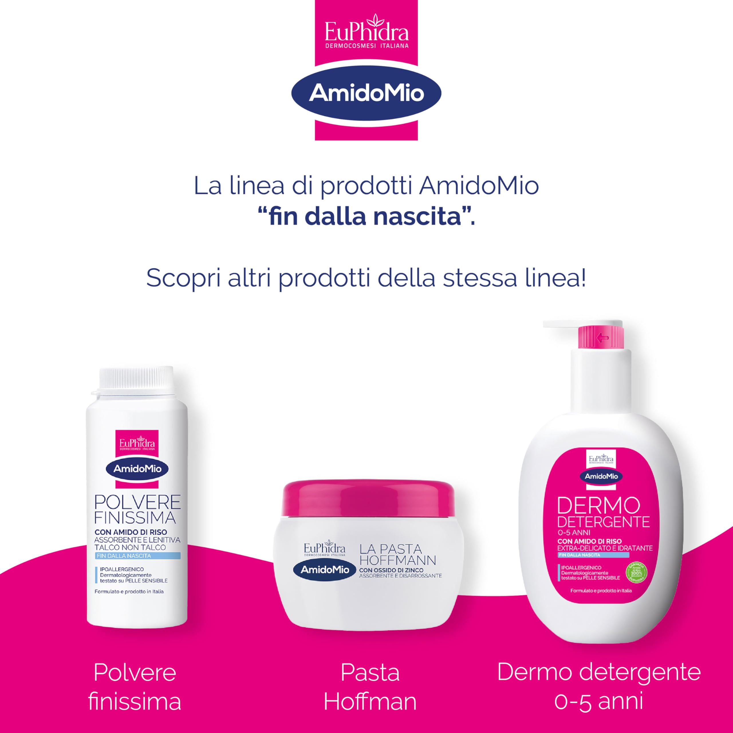 Euphidra AmidoMio Pasta Barriera 150ml Azione Protettiva Lenitiva Amido di Riso Biologico Pelli Fragili Neonati