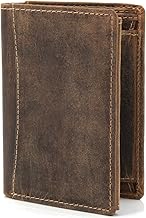 ekavale Men's Leather Wallet with RFID Protection - Practical Portrait Format Wallet - Wallet for Men Made of Genuine Buffalo Leather - Wallet, tan, Retro