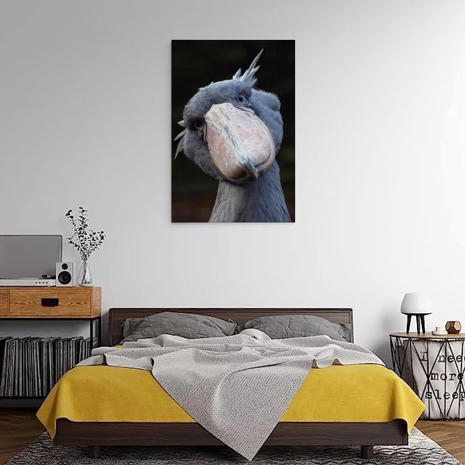 Nature Wild Bird Shoebill Stork Wall Art Poster 08x12inch Frame-style image 3