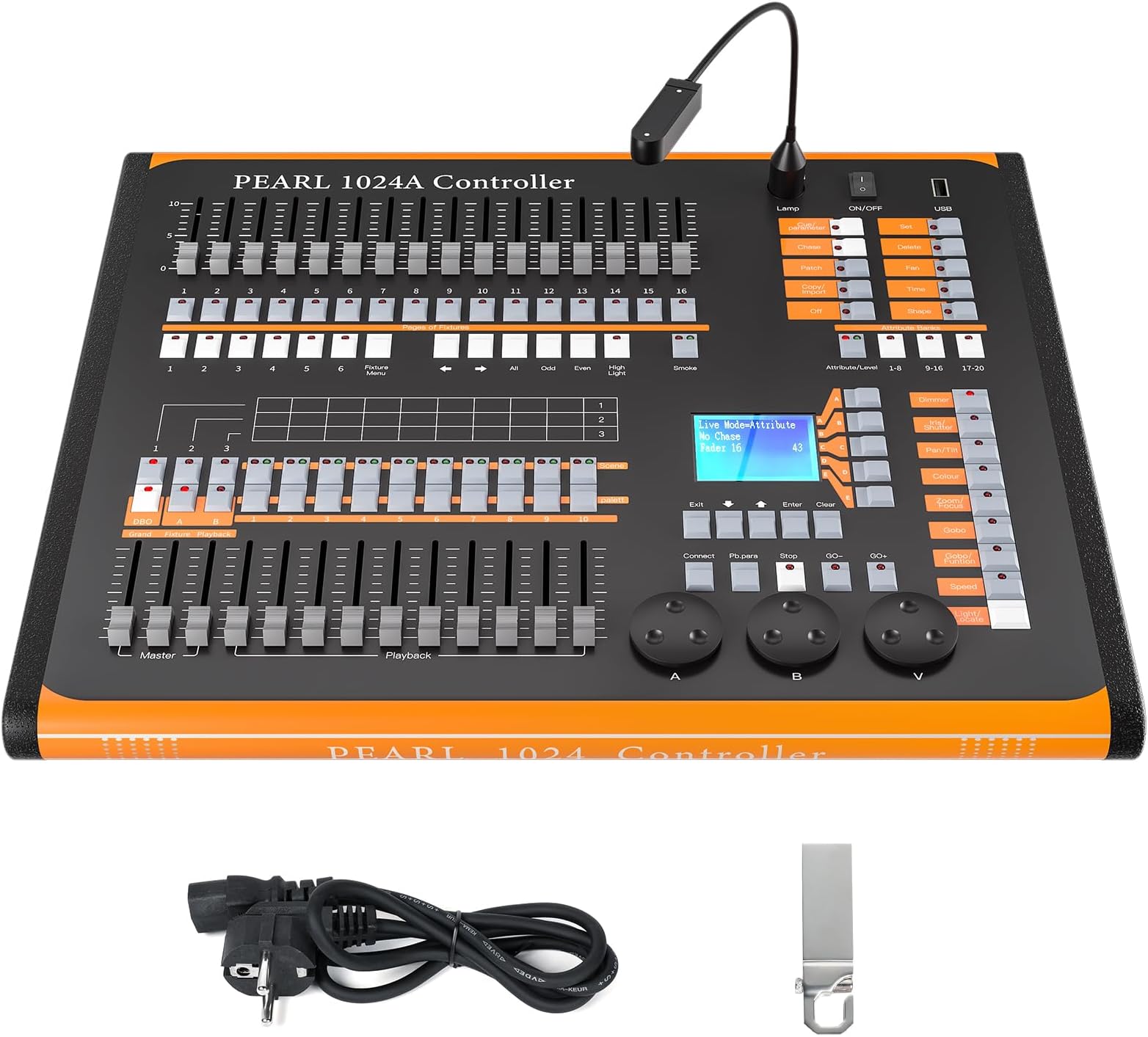 DJ Lights Controller 1024 Channel,DMX 512 Stage Lights Console Fog Lighting Mixer Board DJ Equipment for Wedding Club Christmas Dance Party Stage Lighting Music Show