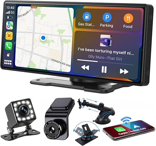 Carplay estéreo portátil inalámbrico para automóvil con cámara frontal HD, radio Bluetooth de 10.26 pulgadas con cámara de respaldo, pantalla HD disponible en Yaxa El Salvador