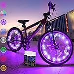 TINANA 2-Tire Pack LED Bike Wheel Lights Ultra Bright Waterproof Bicycle Spoke Lights Cycling Decoration Safety Warning Tire Strip Light for Kids Adults Night Riding