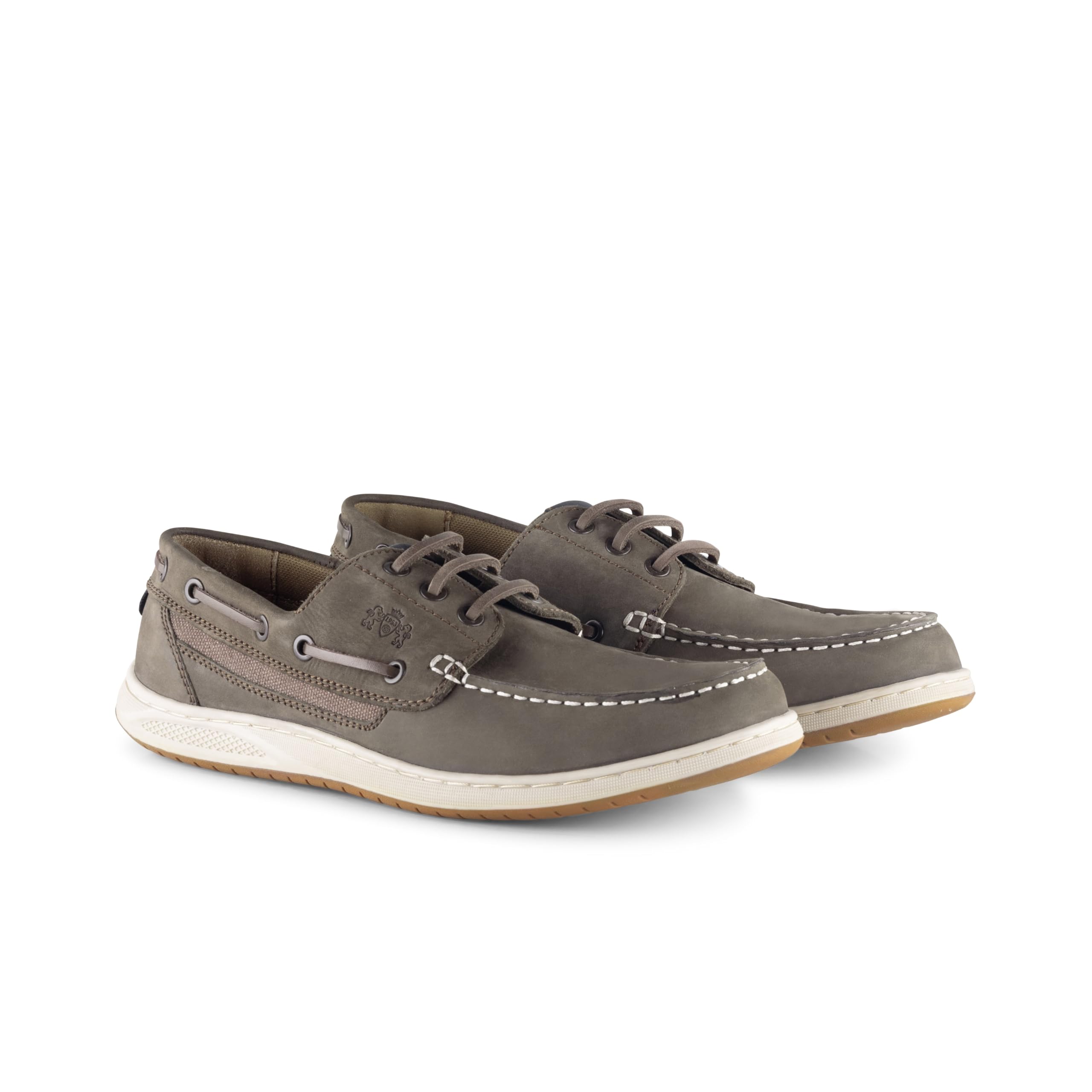 Catesby Harvard Chaussures bateau en cuir pour homme - Légères et décontractées - Mocassins d'été à enfiler - Semelle antidérapante, marron, 46 EU