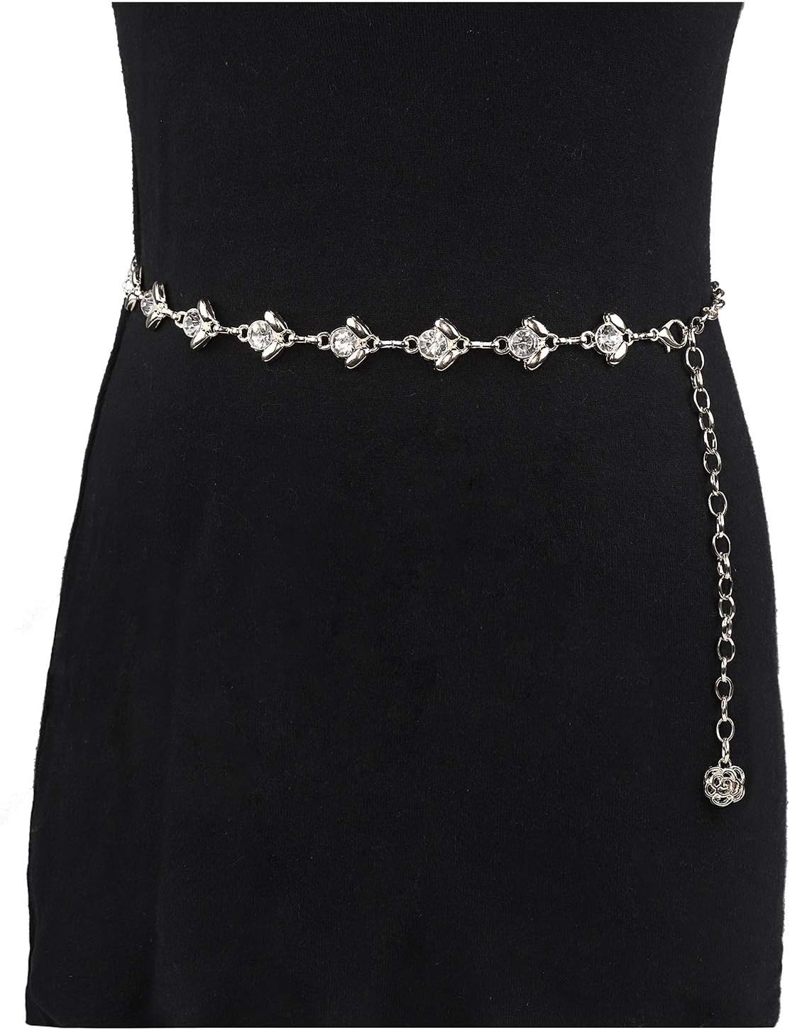 Glamorstar Chain Belt for Women Rhinestone Crystal Waist Belts for Dress Gift - Image 5