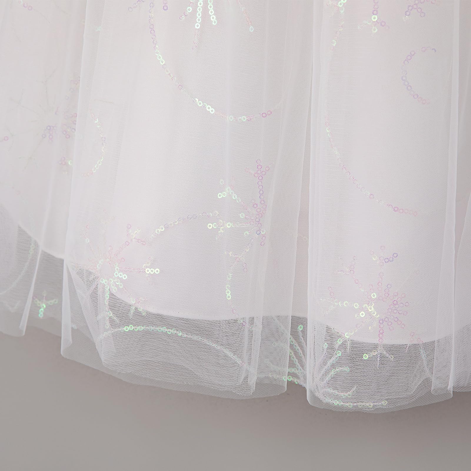 IBAKOM Festliche Kleider Mädchen: Prinzessin Kleid für Hochzeit Blumenmädchenkleid Brautjungfernkleider- A-Linie Sommerkleider Kommunionkleid Geburtstag Abendkleid Ballkleid Lang