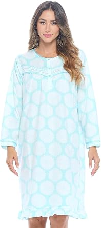 Casual Nights Womens Cozy Long Sleeve Fleece Nightgown