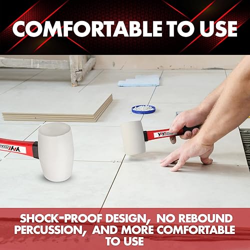 Vista 36 de YY-2-005 - Martillo tipo mazo de goma con mango de madera, 8 onzas, negro