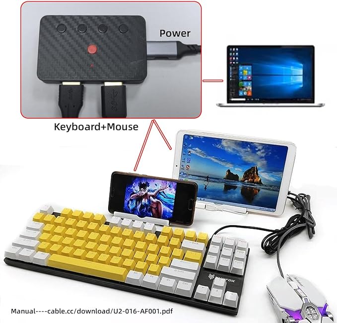 Convertidor USB a Bluetooth 2.4G para Teclado y Mouse miniatura 9