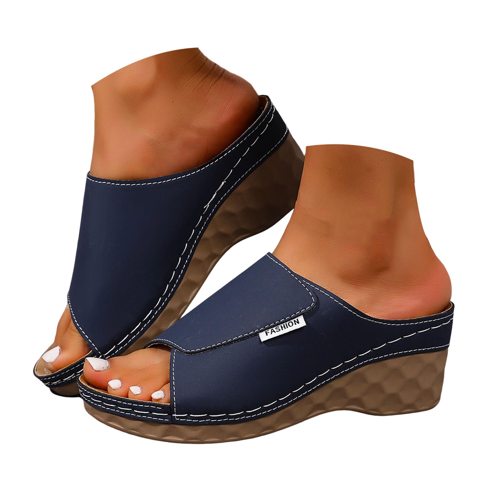 Sandals Womens Flip Flops 2026 Beach Slip On Open Toe Wedge Sandals for Women Dressy Summer Casual Comfortable Wedges Slippers — view 17
