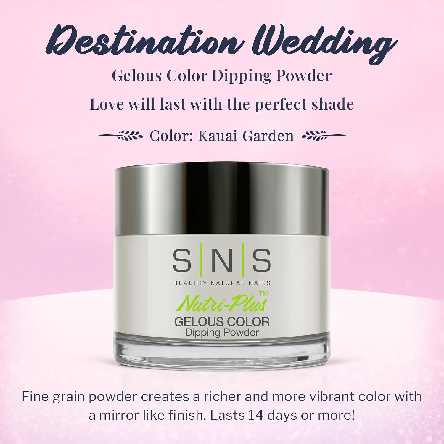 SNS Nail Dip Powder, Gelous Color Dipping Powder - Kauai Garden (Gray/Pastel, Cream) - Long-Lasting Dip Nail Color Lasts 14 Days - Low-Odor & No UV Lamp Required - 1.5oz