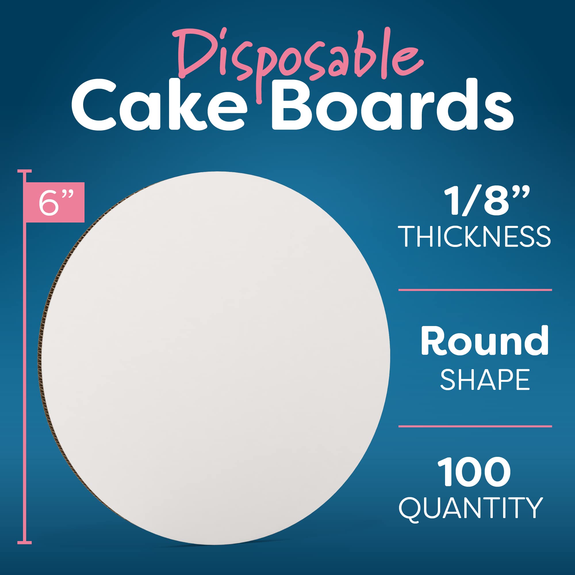 Tableros redondos blancos para tartas, paquete de 100 unidades, 6 pulgadas, círculos redondos de cartón para tartas, bandeja base desechable para tartas, suministros de decoración de pasteles,