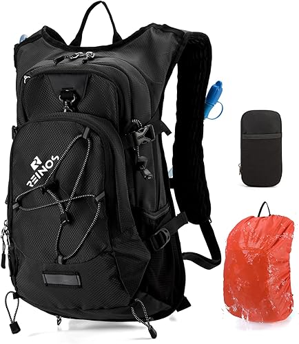Mochila de hidratación con bolsa de agua de 2 L, 18 L, mochila de senderismo para mujeres y hombres, ligera con aislamiento hidropaco para ciclismo,