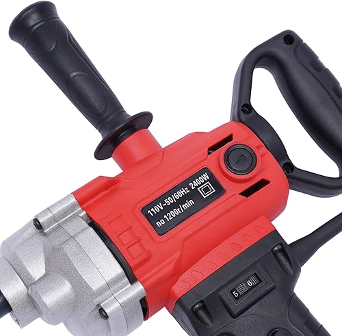Miniatura 4 de Juego de mezclador de taladro de alta resistencia con cable con mango de pala Máquina de taladro de mezcla eléctrica de 12 pulgada Motor de 2400 W