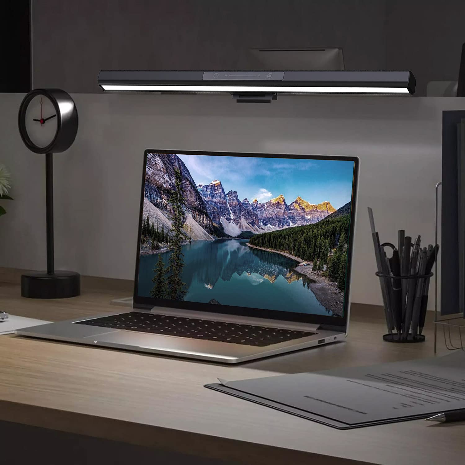 Maclean MCE620 Lampe de moniteur LED 5 W Luminosité et température de couleur réglables Lampe de bureau USB Type-C 5 V