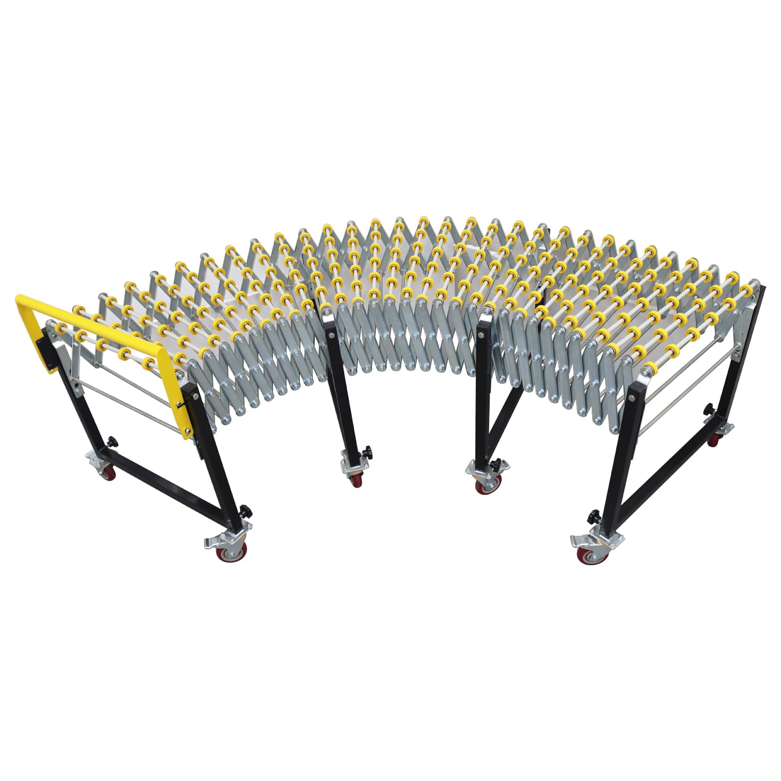 HayWHNKN Expandable Roller Conveyor Adjustable Length Height Stainless Steel Industrial Conveyor Rollers with Wheels 220v