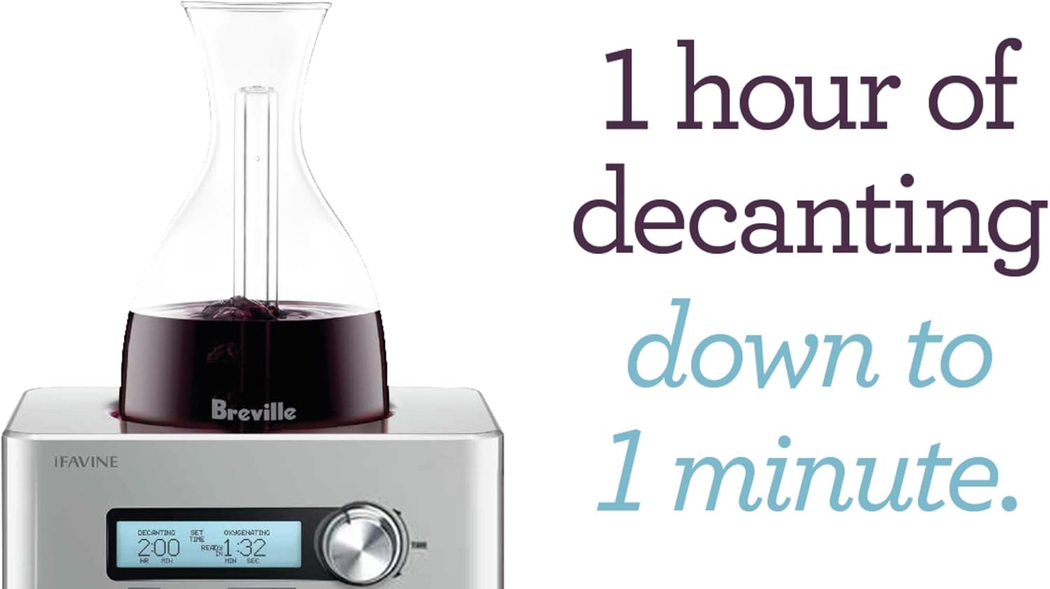 Close-up of Breville The Sommelier control panel with display and dial