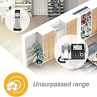 Vista 13 de AT&T CL84307 Dect 6.0 Teléfono expandible con cable/inalámbrico con bloqueador inteligente de llamadas, plateado/negro con 3 teléfonos