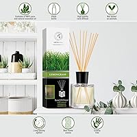 Vista 2 de Difusor de Fragancia para Habitación Hierba de Limón 6.8 Fl Oz - 200ml - con Varillas de Bambú - con Aceite Esencial de Hierba de Limón Puro