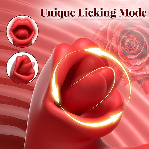Miniatura 3 de Vibradores Luzine Juguetes Sexuales para Adultas, Juguetes Sexuales con Forma de Lengua y Rosa con 7 Modos de Lamedura y Aleteo, Vibrador de Empuje