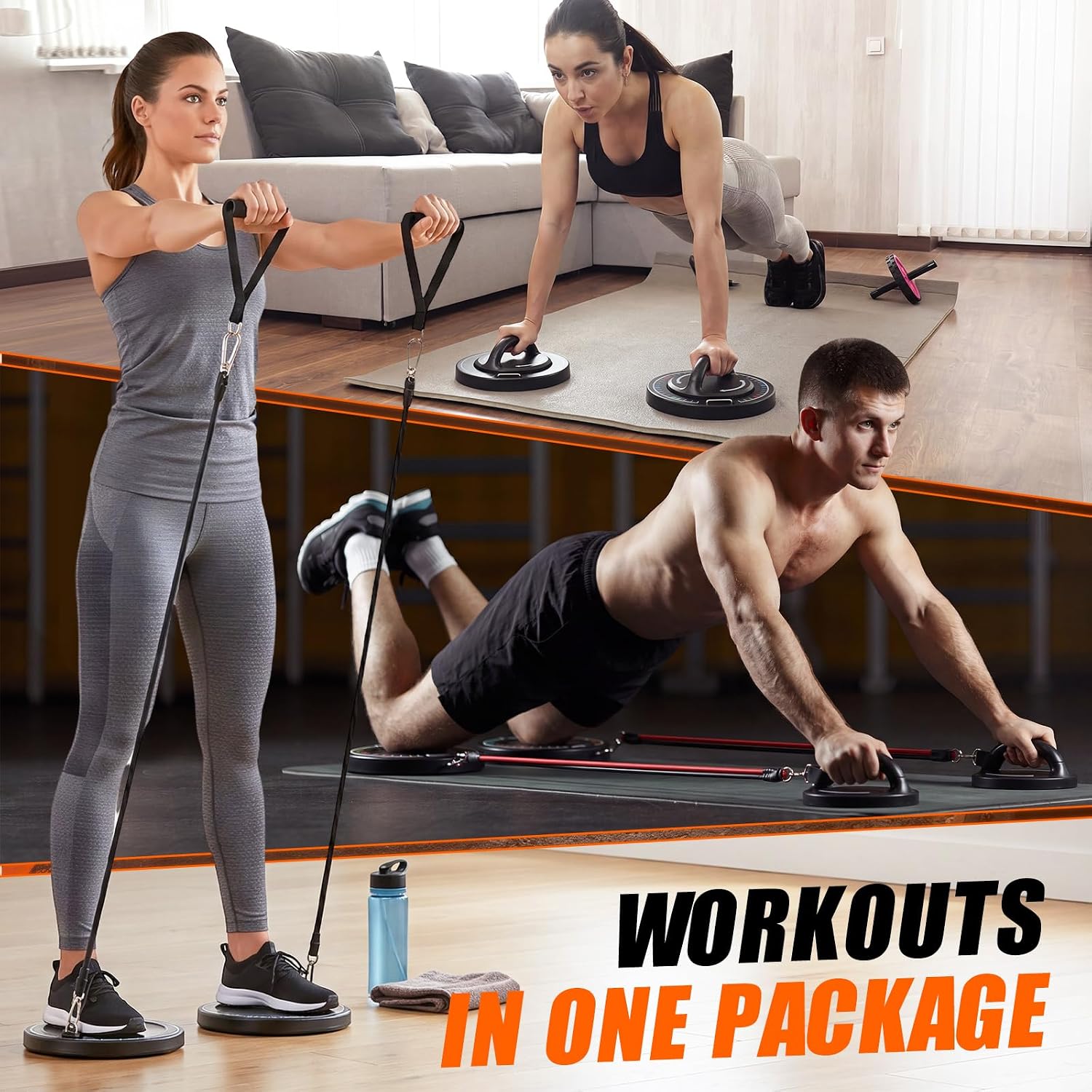 Pushup Rotating Bar with 30 in 1 Portable Push up Bar for Home Gym Fitness Accessories Strength Training Equipment for Men and Women, Gift for Boyfriend