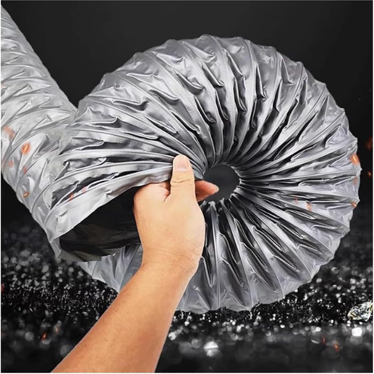 Large calibre PVC Exhaust Fan Hose, 9.7m long, Flame Retardant HVAC Ducting, Easy Storage, for Factories Basements Farms(Diameter - 350 mm)