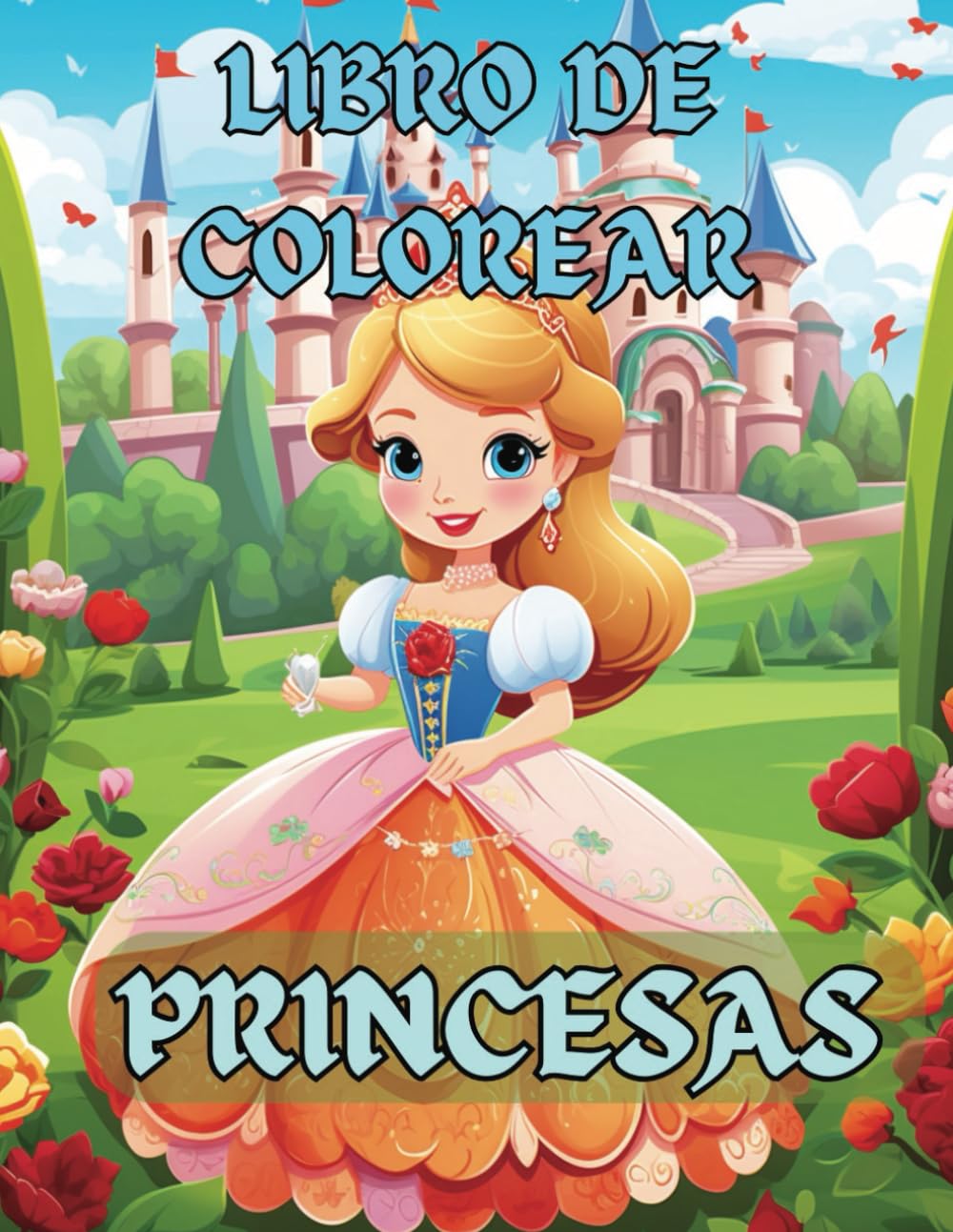 Libro de Pintar Princesas para Niñas: Y Niños. Cuaderno de Colorear para Niñas Princesas con 50+ Encantadoras Princesas de Cuentos de Hadas (Spanish