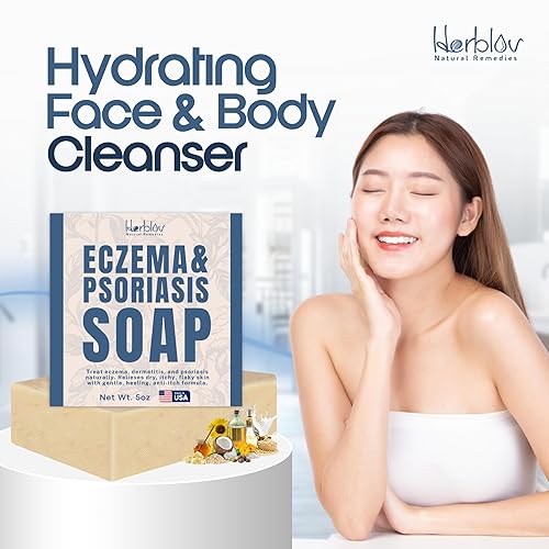Miniatura 7 de Barra de jabón para eczema para cara y cuerpo  Dermatitis natural, tratamiento de psoriasis para alivio de piel sensible a picazón seca