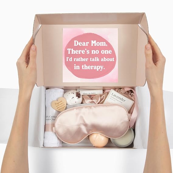 Dear Ava Spa Gifts for Women | Organic Self Care luxury Anti Stress Relaxing Bath and Body Kit Set Basket Box for Her with Heartfelt Card - Premium Spa Gift Boxes for Mom