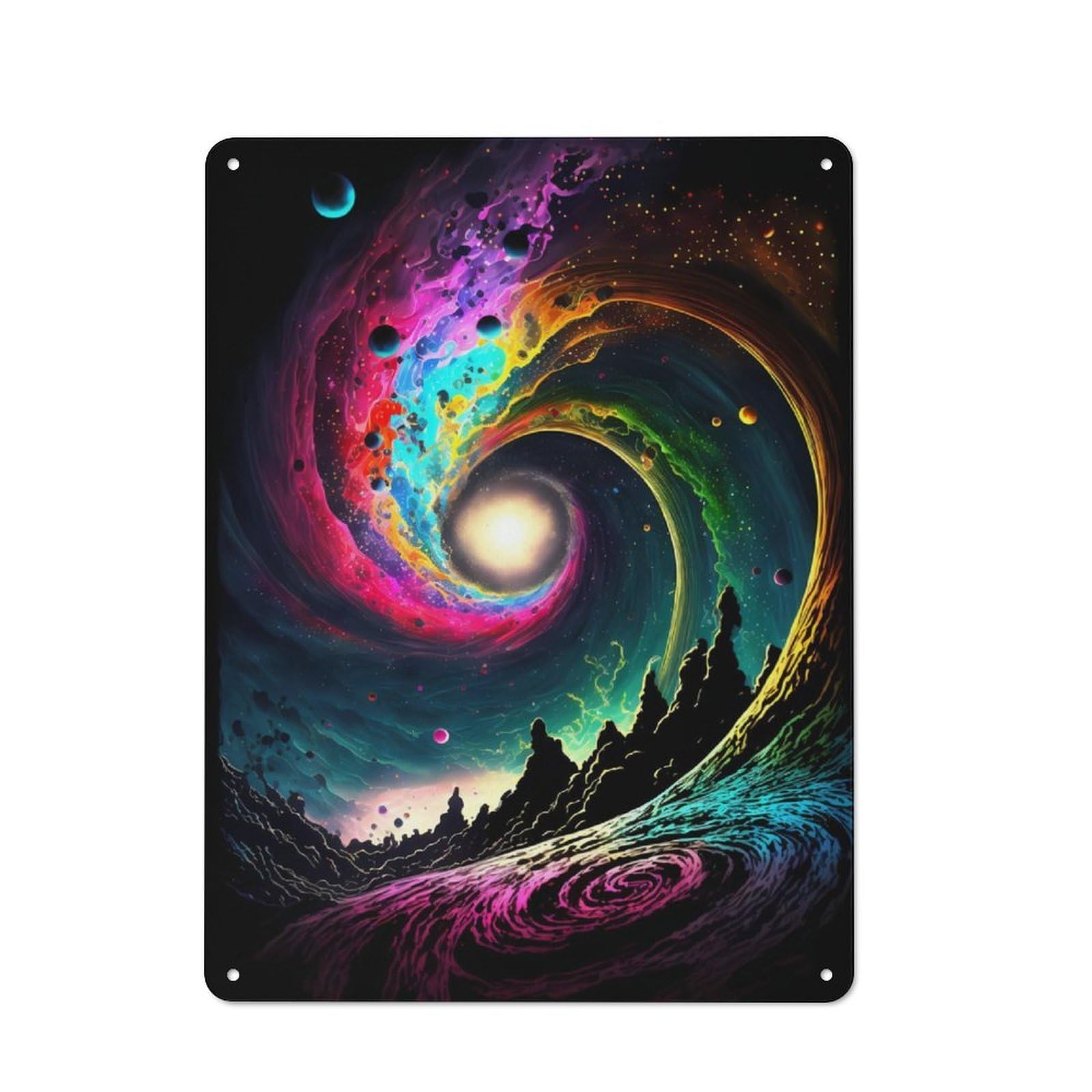 Junmoney Space Environment Tin Wall Plaque 40X30cm With For Bar Or Restaurant, Autumn Wall Decor For Hospitality Decor Collectors
